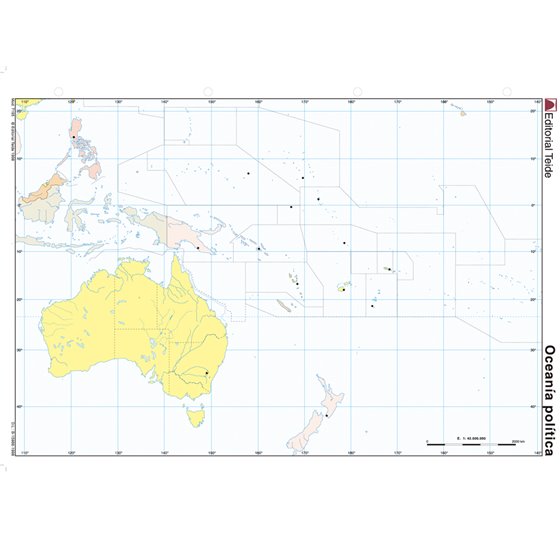 Mapa Mudo Color Din A4 Oceania Politico