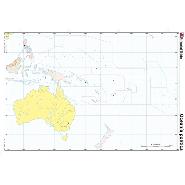 Mapa Mudo Color Din A4 Oceania Politico