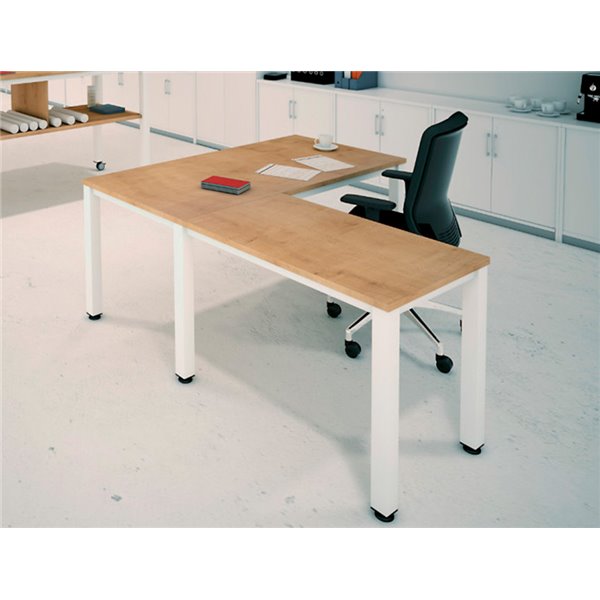 Mesa De Oficina Rocada Executive 2001Ad04 Aluminio/Blanco 140X80 Cm