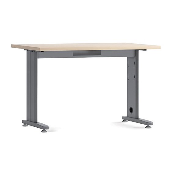 Mesa De Oficina Rocada Metal 2000Ac01 Aluminio /Haya 120X60 Cm