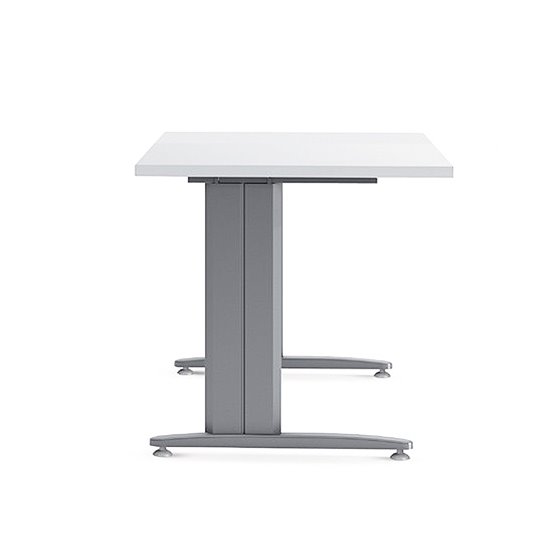 Mesa De Oficina Rocada Metal 2003Ac04 Aluminio /Blanco 180X80 Cm