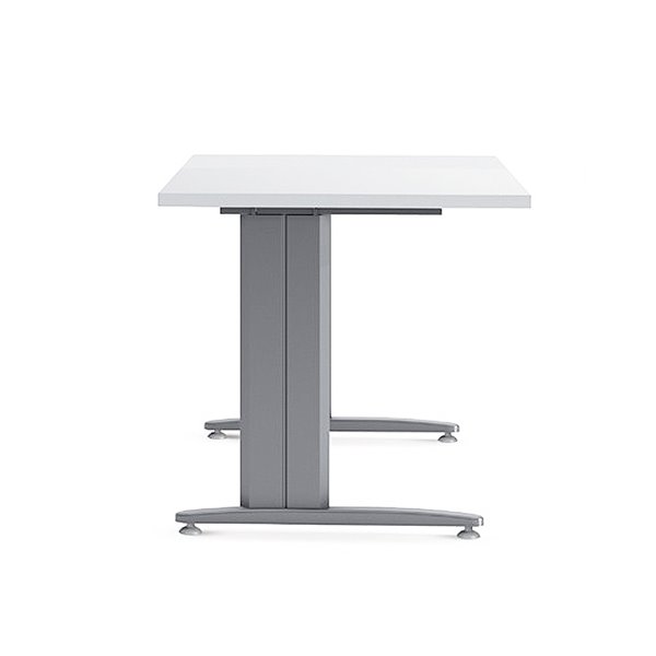 Mesa De Oficina Rocada Metal 2003Ac04 Aluminio /Blanco 180X80 Cm