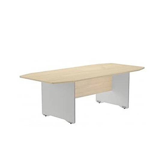 Mesa De Reunion Rocada Meeting 3003Aw02 Estructura Madera Blanco Tablero Madera Gris 220X100X72 Cm