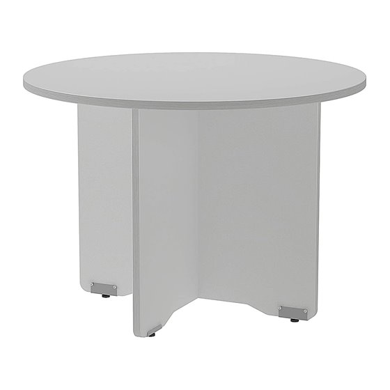 Mesa De Reunion Rocada Meeting 3005Ab02 Estructura Madera Gris Aluminio En Aspas Tablero Gris 100 Cm Diametro