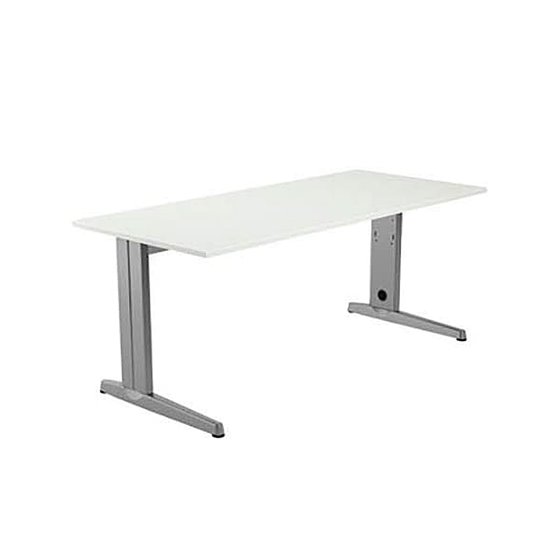 Mesa De Reunion Rocada Meeting 3005Ab04 Estructura Madera Gris Aluminio En Aspas Tablero Blanco 100 Cm