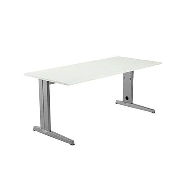 Mesa De Reunion Rocada Meeting 3005Ab04 Estructura Madera Gris Aluminio En Aspas Tablero Blanco 100 Cm