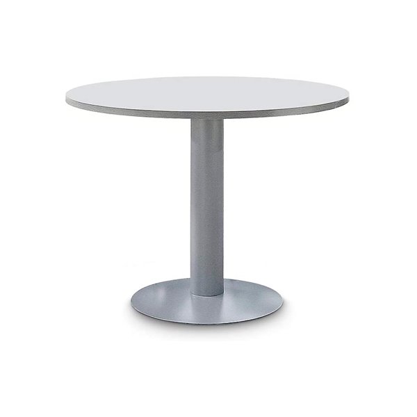 Mesa De Reunion Rocada Meeting 3005At02 Estructura Columna Acero Gris Tablero Madera Gris 100 Cm Diametro