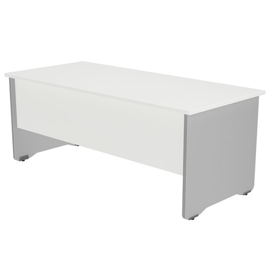 Mesa Oficina Rocada Serie Work 180X80 Cm Acabado Ab04 Aluminio/Blanco