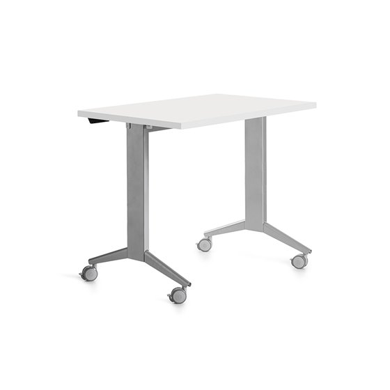 Mesa Rocada 2000Fd04 Con Tablero Abatible Color Aluminio/Blanco 120X60 Cm