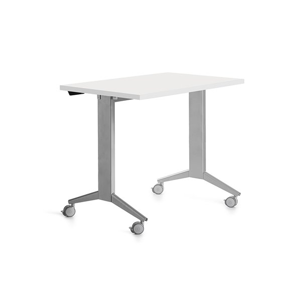 Mesa Rocada 2000Fd04 Con Tablero Abatible Color Aluminio/Blanco 120X60 Cm