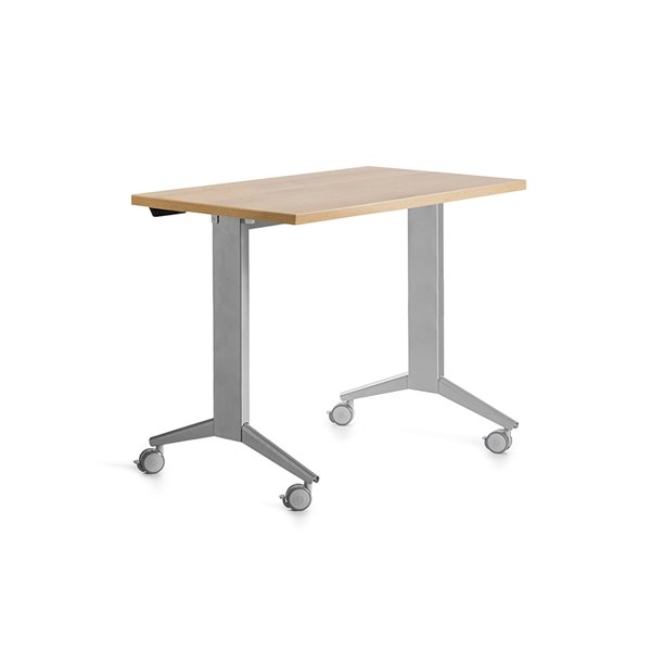 Mesa Rocada 2000Fd08 Con Tablero Abatible Color Aluminio/Roble 120X60 Cm