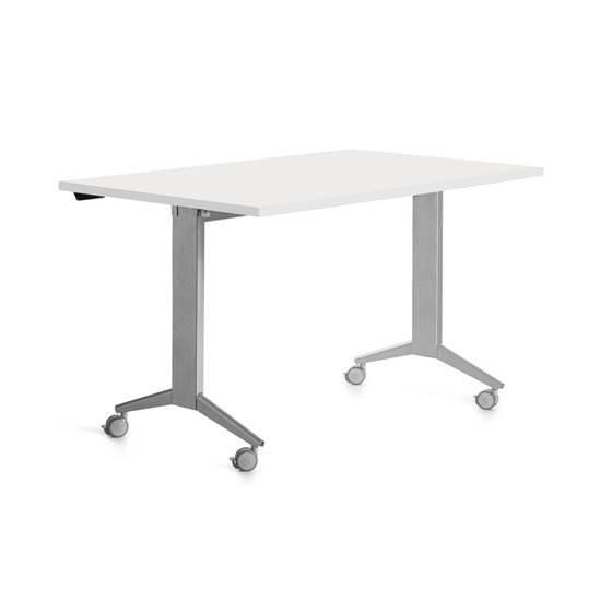 Mesa Rocada 2001Fd04 Con Tablero Abatible Color Aluminio/Blanco 140X80 Cm