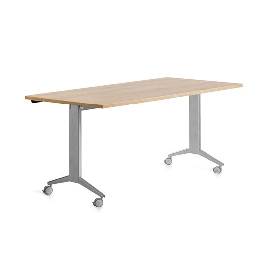 Mesa Rocada 2002Fd08 Con Tablero Abatible Color Aluminio/Roble 160X80 Cm