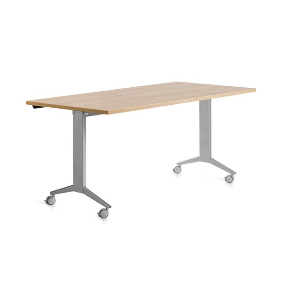 Mesa Rocada 2002Fd08 Con Tablero Abatible Color Aluminio/Roble 160X80 Cm