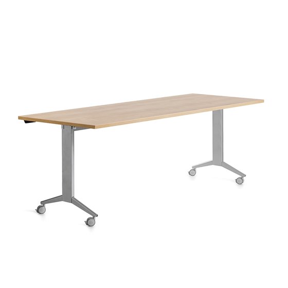 Mesa Rocada 2003Fd08 Con Tablero Abatible Color Aluminio/Roble 180X80 Cm