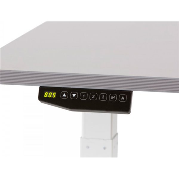 Mesa Rocada Regulable En Altura Electricamente Hasta 129 Cm Estructura De Acero Tablero 160 Cm Color Blanco