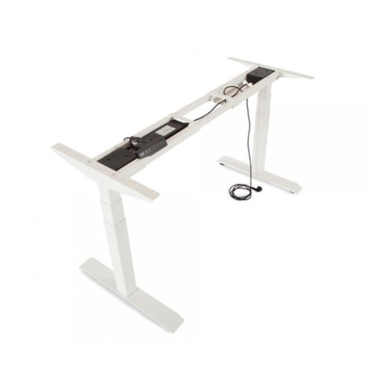 Mesa Rocada Regulable En Altura Electricamente Hasta 129 Cm Estructura De Acero Tablero 180 Cm Color Blanco