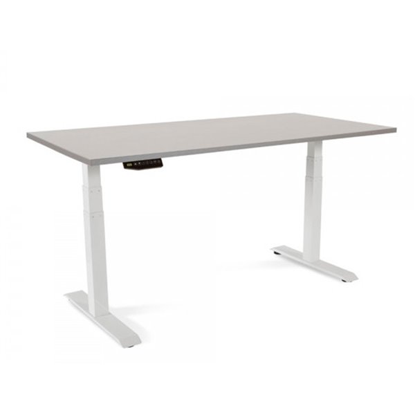 Mesa Rocada Regulable En Altura Electricamente Hasta 129 Cm Estructura De Acero Tablero 180 Cm Color Gris