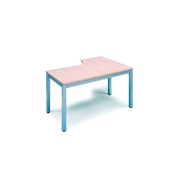 Mesa Rocada Serie Executive 160X120 Cm Izquierda Acabado Ad01 Aluminio/Haya