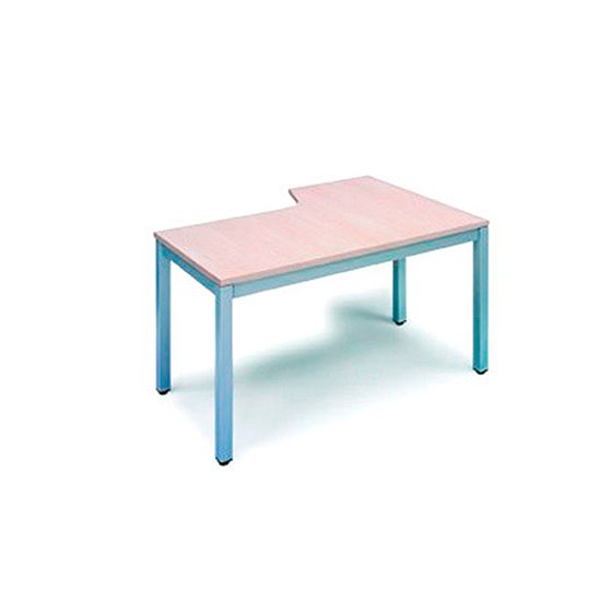 Mesa Rocada Serie Executive 180X120 Cm Derecha Acabado Ad04 Aluminio/Blanco