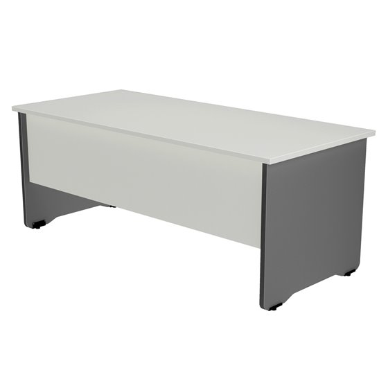 Mesa Rocada Serie Work 160X120 Cm Izquierda Acabado Ab04 Aluminio/Blanco