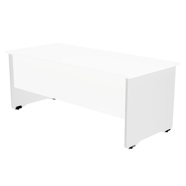 Mesa Rocada Serie Work 180X120 Cm Derecha Acabado Ab04 Aluminio/Blanco