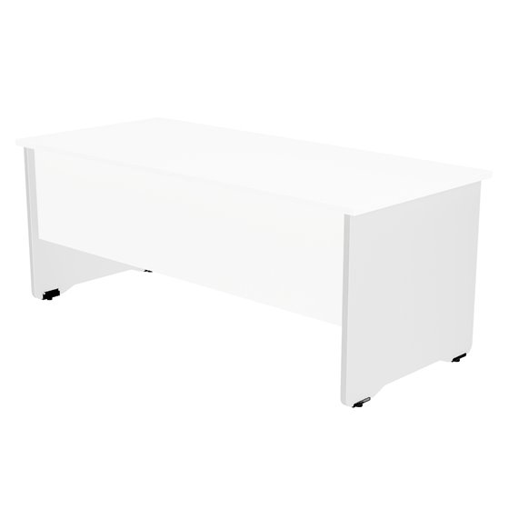 Mesa Rocada Serie Work 180X120 Cm Izquierda Acabado Ab04 Aluminio/Blanco