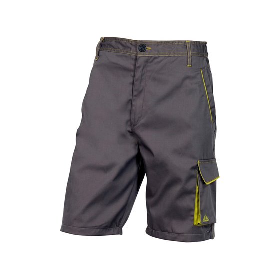 Pantalon De Trabajo Deltaplus Bermuda Cintura Ajustable 5 Bolsillos Color Gris Verde Talla M