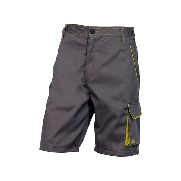 Pantalon De Trabajo Deltaplus Bermuda Cintura Ajustable 5 Bolsillos Color Gris Verde Talla M