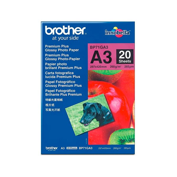Papel Fotografico Brother Premium Plus Brillo Din A3 260G/M2 Ink-Jet Pack De 20 Hojas
