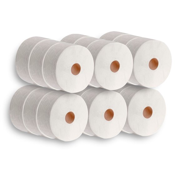 Papel Higienico Dahi Jumbo 2 Capas Celulosa Blanca 140 Mt Mandril 45 Mm Pack De 18 Rollos