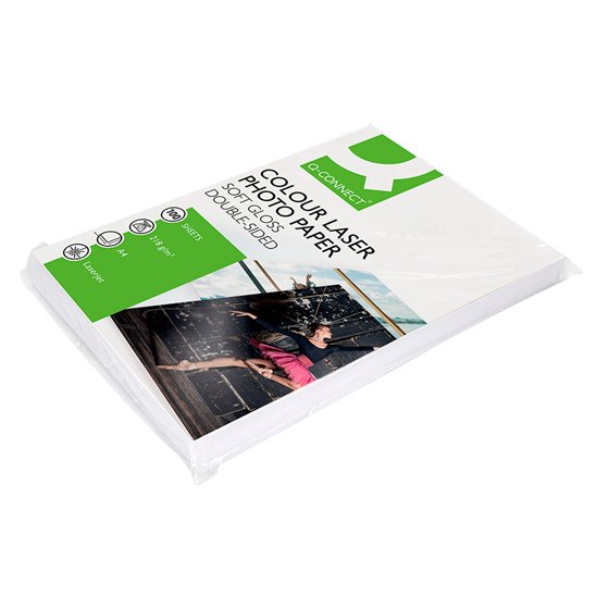 Papel Q-Connect Foto Glossy Din A4 Para Fotocopiadoras E Impresoras Laser Paquete De 100 Hojas De 218 Gr