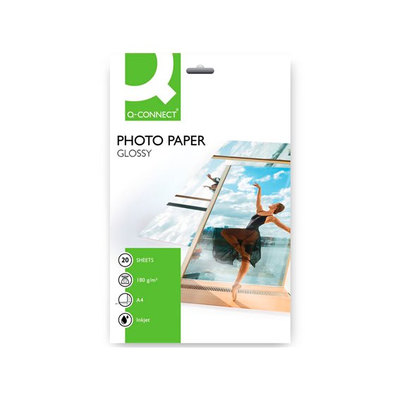 Papel Q-Connect Foto Glossy Kf01103 Din A4 Digital Photo Para Ink-Jet Bolsa De 20 Hojas De 180 Gr