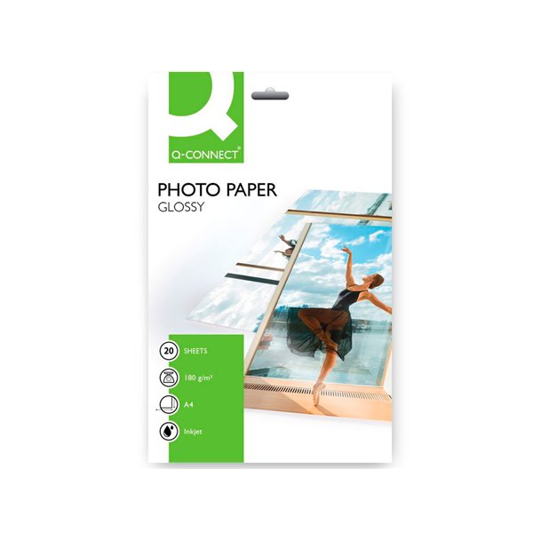 Papel Q-Connect Foto Glossy Kf01103 Din A4 Digital Photo Para Ink-Jet Bolsa De 20 Hojas De 180 Gr