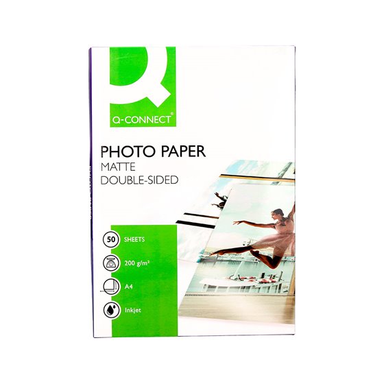 Papel Q-Connect Foto Mate Doble Cara Din A4 Para Fotocopias E Impresoras Ink- Jet Bolsa De 50 Hojas 220 Gr