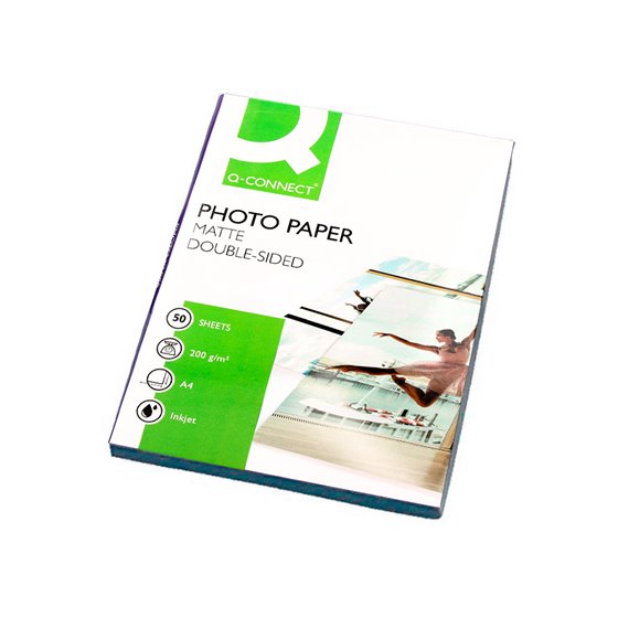 Papel Q-Connect Foto Mate Doble Cara Din A4 Para Fotocopias E Impresoras Ink- Jet Bolsa De 50 Hojas 220 Gr
