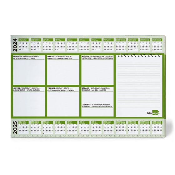 Planning Sobremesa Semanal Liderpapel 40X60 Cm 80 Gr 60 Hojas 2024-2025