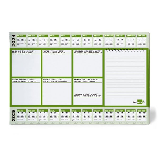 Planning Sobremesa Semanal Liderpapel 40X60 Cm 80 Gr 60 Hojas 2024-2025