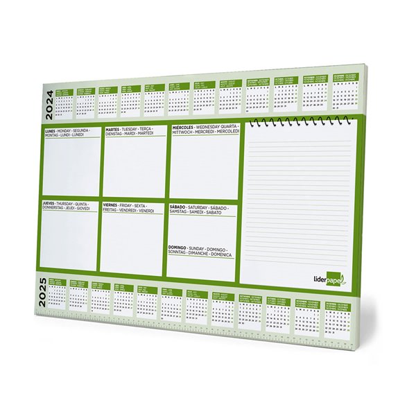 Planning Sobremesa Semanal Liderpapel 40X60 Cm 80 Gr 60 Hojas 2024-2025