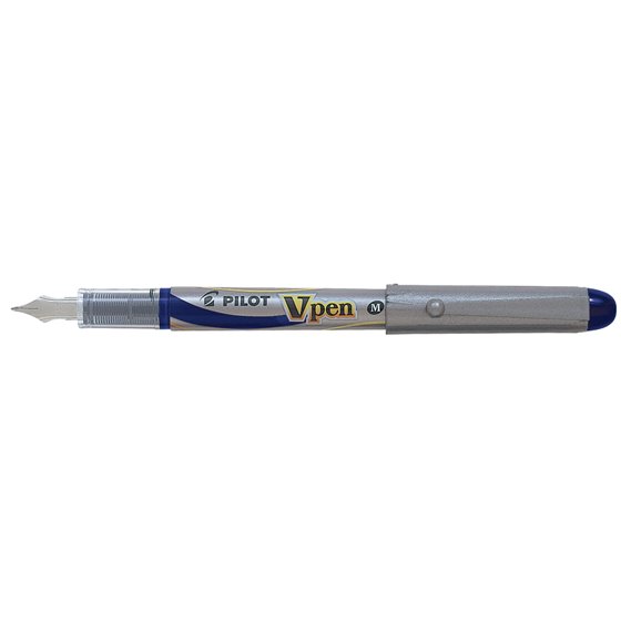 Pluma Pilot V Pen Silver Desechable Azul Svp-4Ml