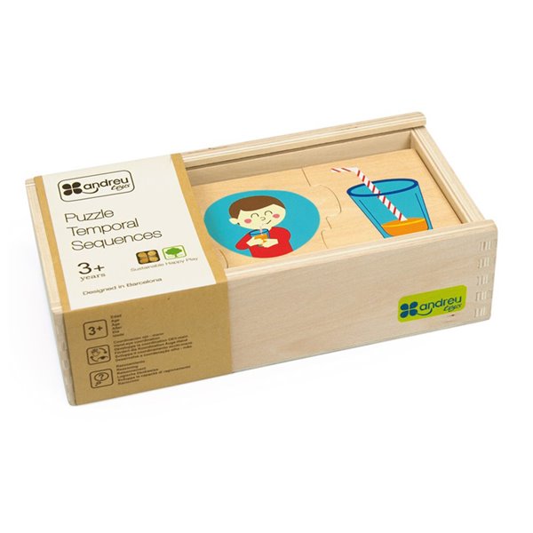 Puzle Andreutoys Madera Secuencias Temporales 10 Puzles 24X12X6,5 Cm