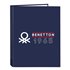 Carpeta Folio 4 Anillas Mixtas Benetton "Varsity"26,5 x 33 x 4 cm.