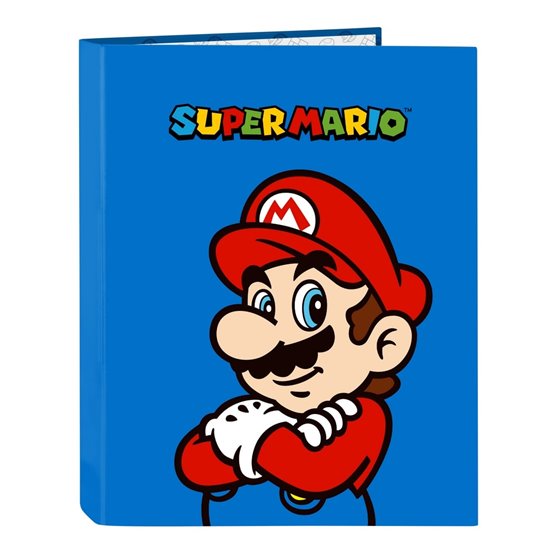 Carpeta Folio 4 Anillas Mixtas Super Mario "Play"26,5 x 33 x 4 cm.