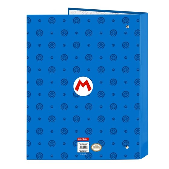 Carpeta Folio 4 Anillas Mixtas Super Mario "Play"26,5 x 33 x 4 cm.