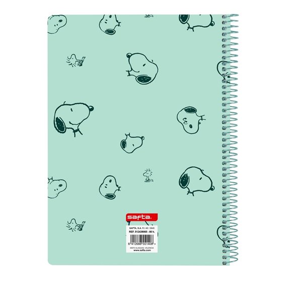 Libreta Cuarto 80 Hojas Tapas Duras 1Diseñ Snoopy "Groovy"15,5 x 22 cm.