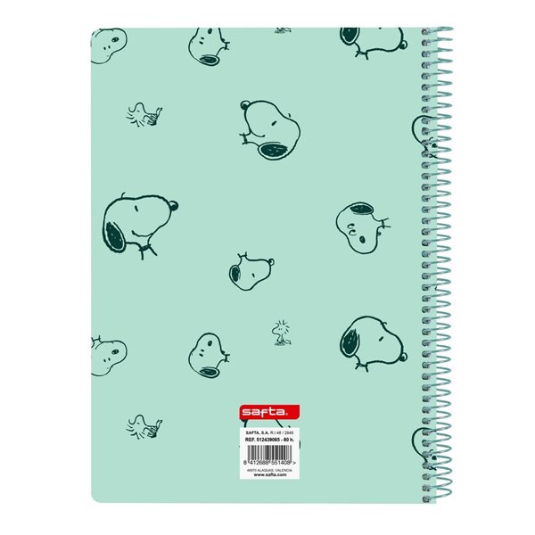 Libreta Cuarto 80 Hojas Tapas Duras 1Diseñ Snoopy "Groovy"15,5 x 22 cm.