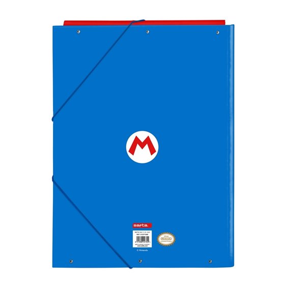 Carpeta Folio 3 Solapas Super Mario "Play"26 x 33,5 x 2,5 cm.