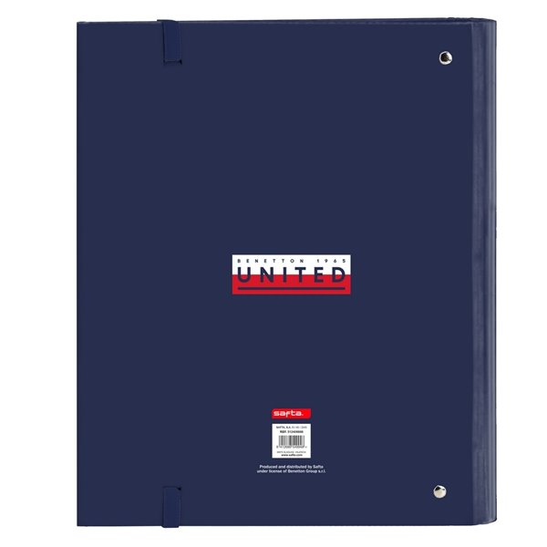 Carpeta 4 Anillas 35Mm Con Recambio Benetton "Varsity"27 x 32 x 3,5 cm.