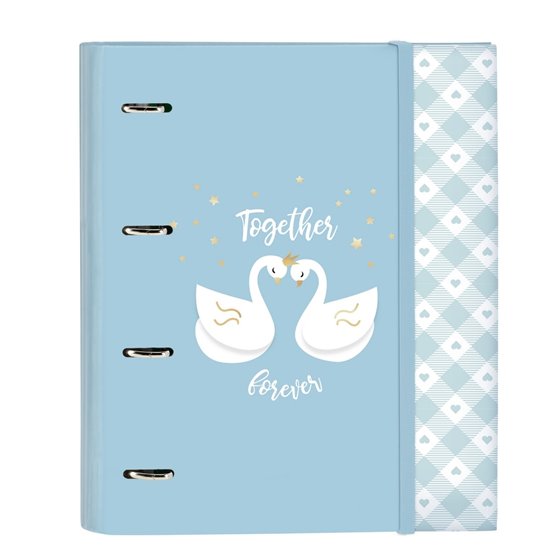 Carpeta 4 Anillas 35Mm Con Recambio Glowlab "Cisnes"27 x 32 x 3,5 cm.