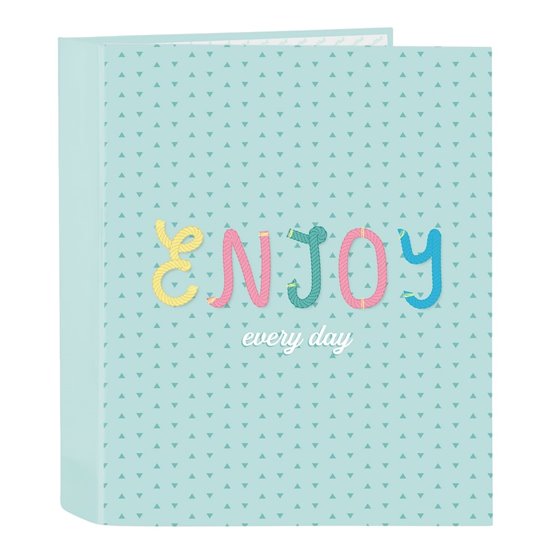 Carpeta Folio 4 Anillas 35Mm Lomo Ancho Blackfit8 "Enjoy"27 x 33 x 6 cm.